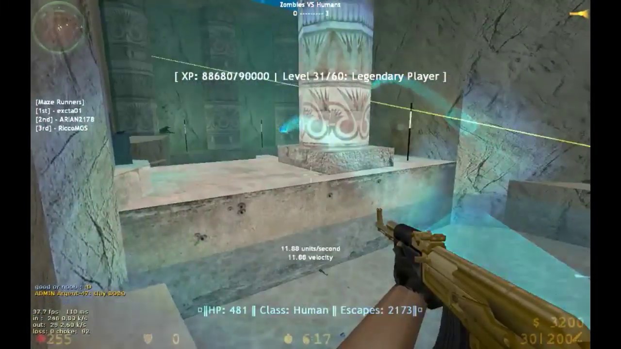 Counter Strike 1.6 Zombie Escape on MILF Zombie Escape