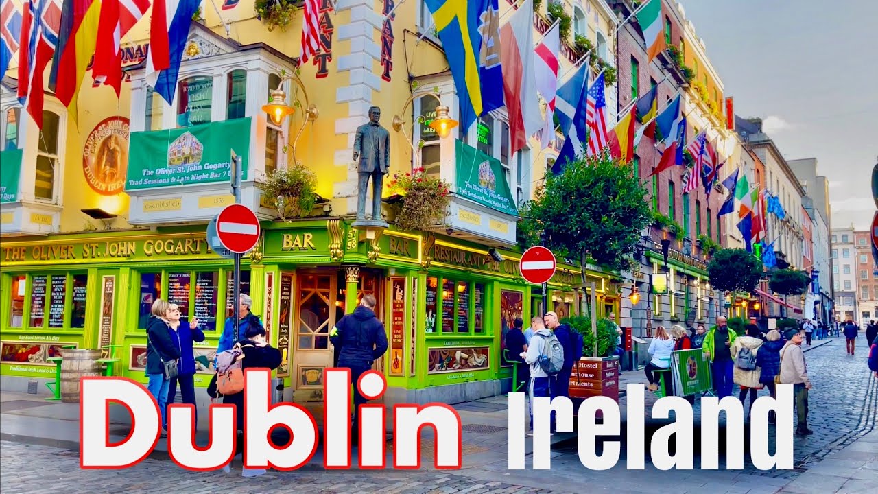 Dublin Ireland October 2024 | Dublin City Centre walking tour | Afternoon 4K Walk, UHD 60fps