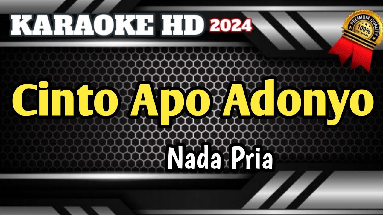 CINTO APO ADONYO Karaoke Minang Nada Pria Versi Terbaru 2024 Live HD
