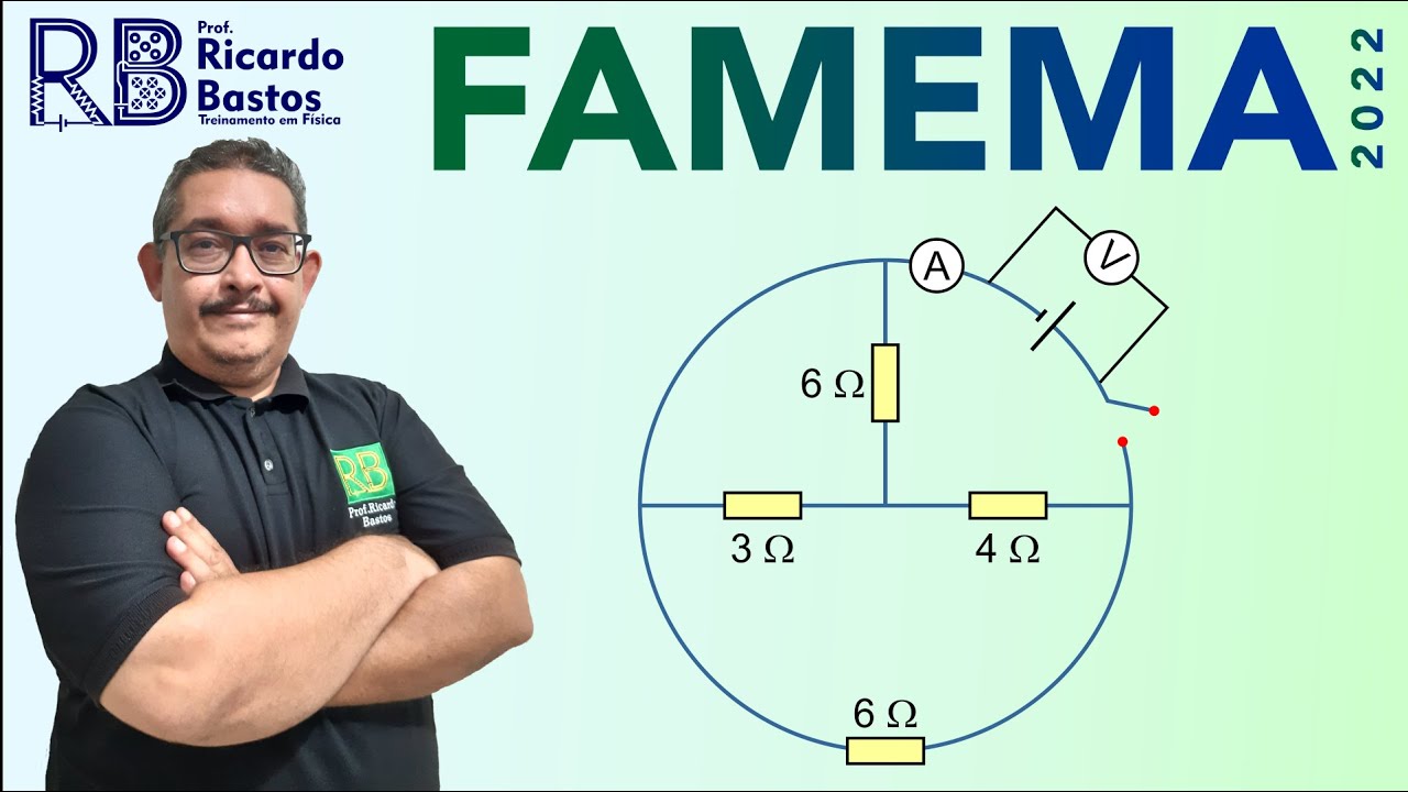 Famema-SP 2022 | No circuito esquematizado pela figura a seguir, o voltímetro ideal indica 9 V
