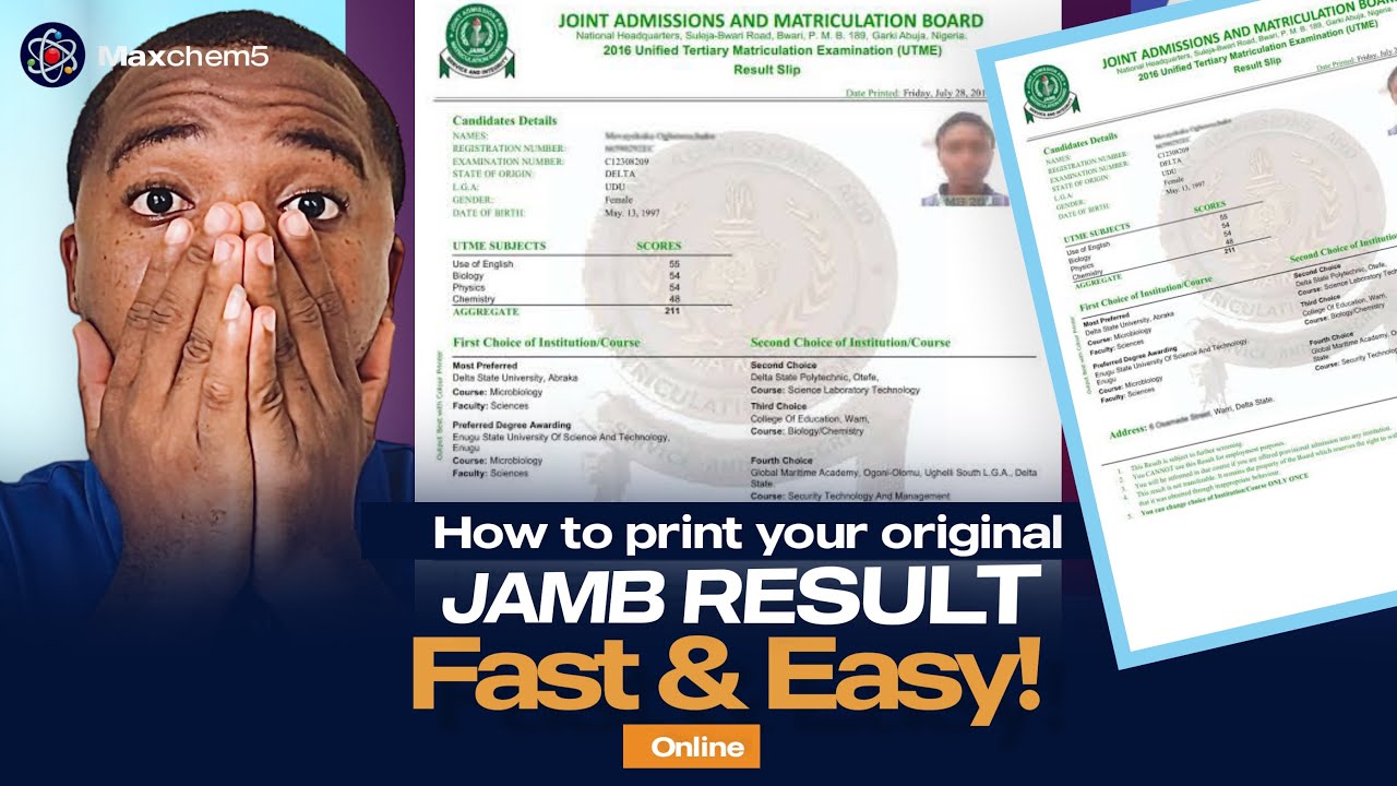 How to Print Your Original JAMB Result Online (Fast & Easy!)
