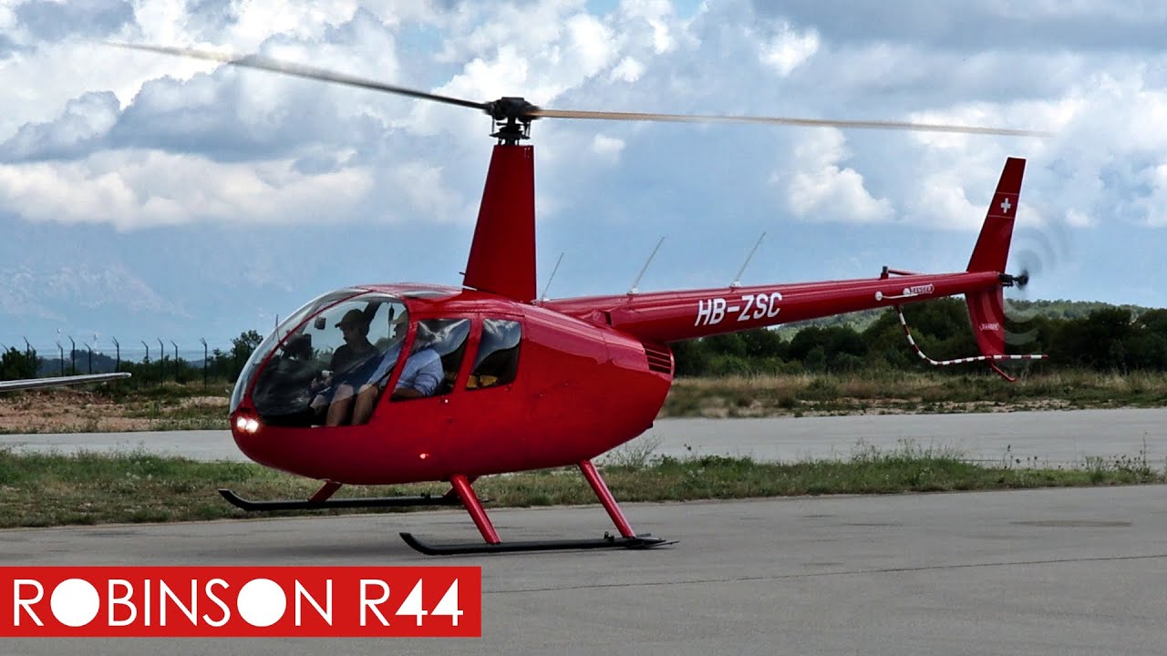 Robinson R44 Raven II HB-ZSC Helicopter - Engine Start & Takeoff