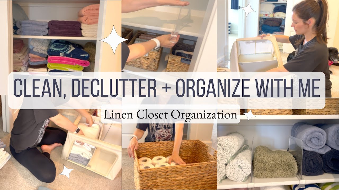 Clean, Declutter + Organize With Me! Linen Closet Organization