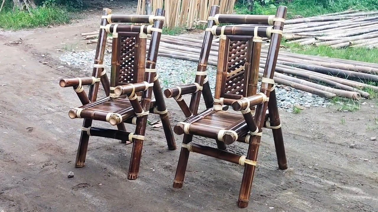 Kursi bambu tampilan unik dan menarik//model santai...