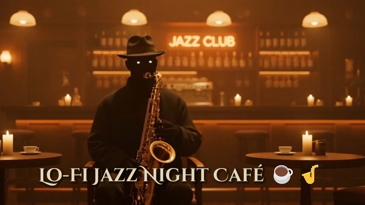 Lo-Fi Jazz Night Café ☕🎷 Smooth Sax for Relaxation & Study (1 Hour) #studyingbackgroundnoise #sax