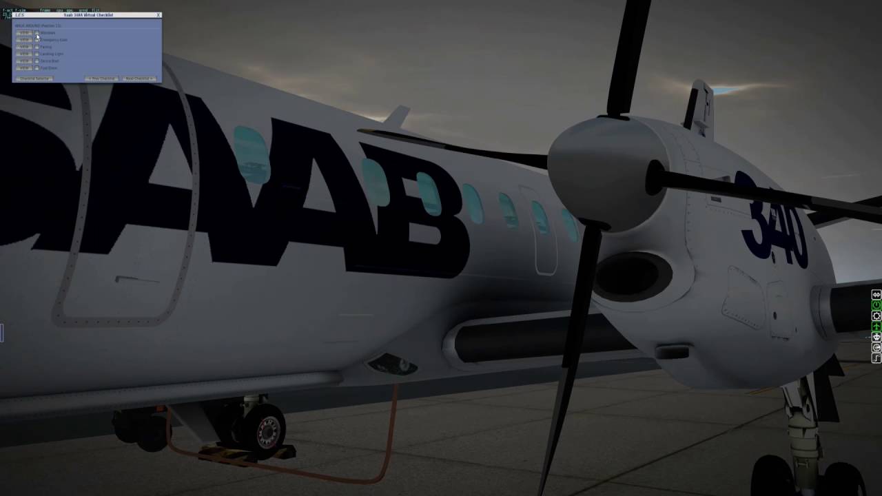 X-Plane | SAAB 340 | Cold and Dark | Full flight | with checklist | ULLI - EDDT