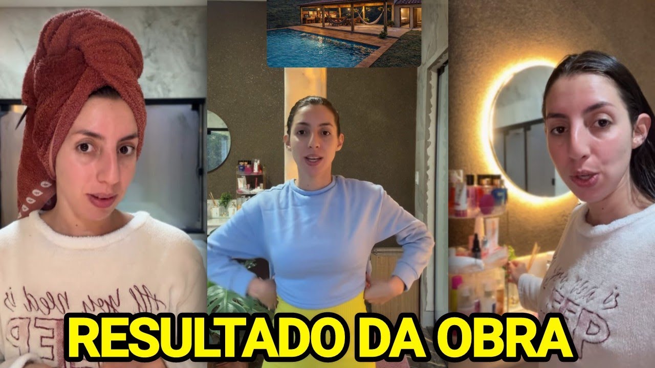 SARA KELLEN MOSTRA COMO FICOU A OBRA NO PRIMEIRO DIA E FALA SOBRE A INSTALAÇÃO DA PISCINA