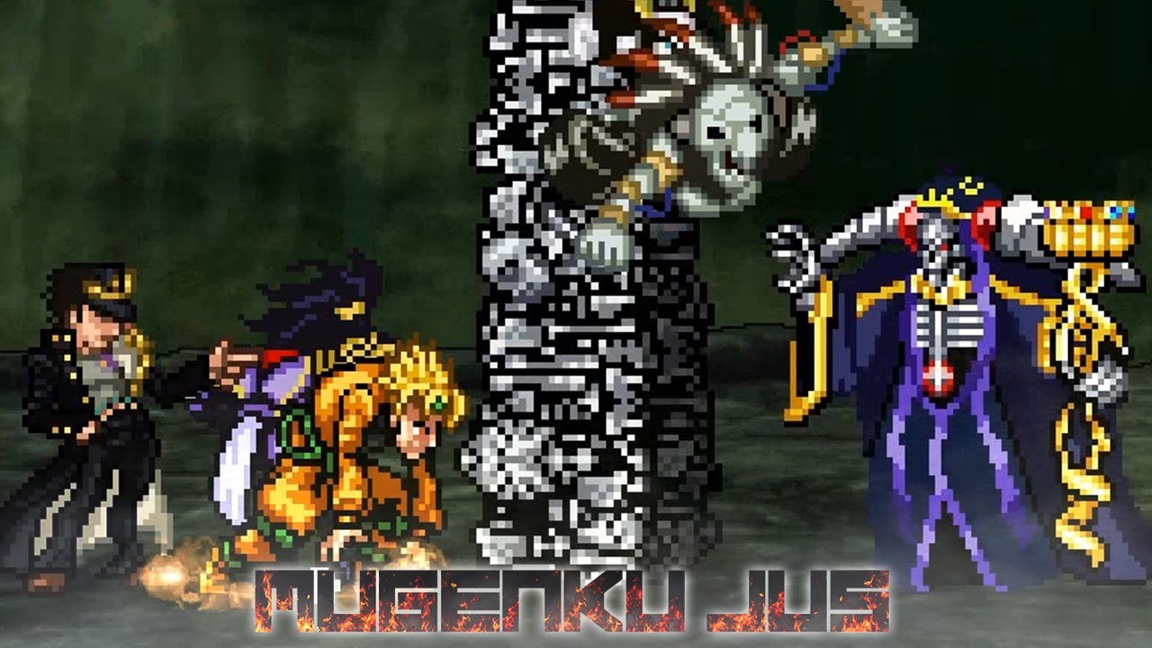 Jotaro & Dio vs Ainz Ooal Gown. Jojo vs Overlord MUGEN JUS
