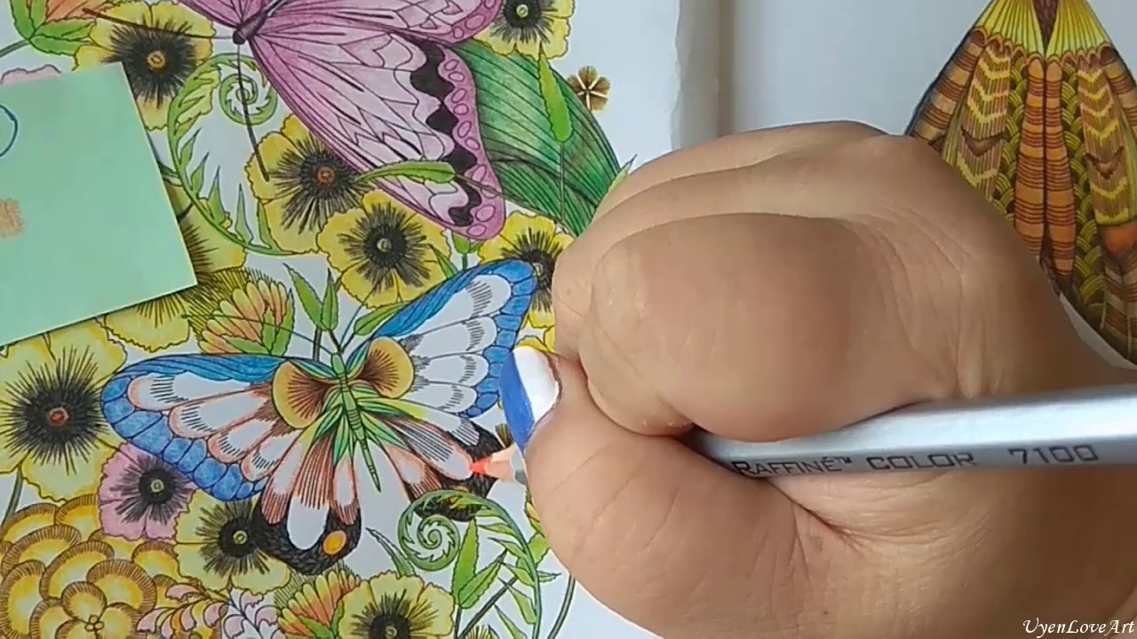 Coloring Rounded Flowers| Part 4/5 | Page7 | Butterflies |Millie Marotta's Animal Kingdom Book