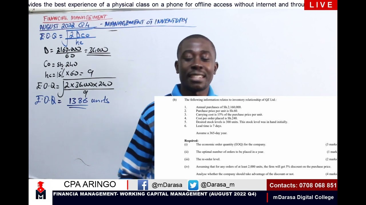 FINANCIAL MANAGEMENT AUGUST 2022 Q4(WORKING CAPITAL MANAGEMENT)