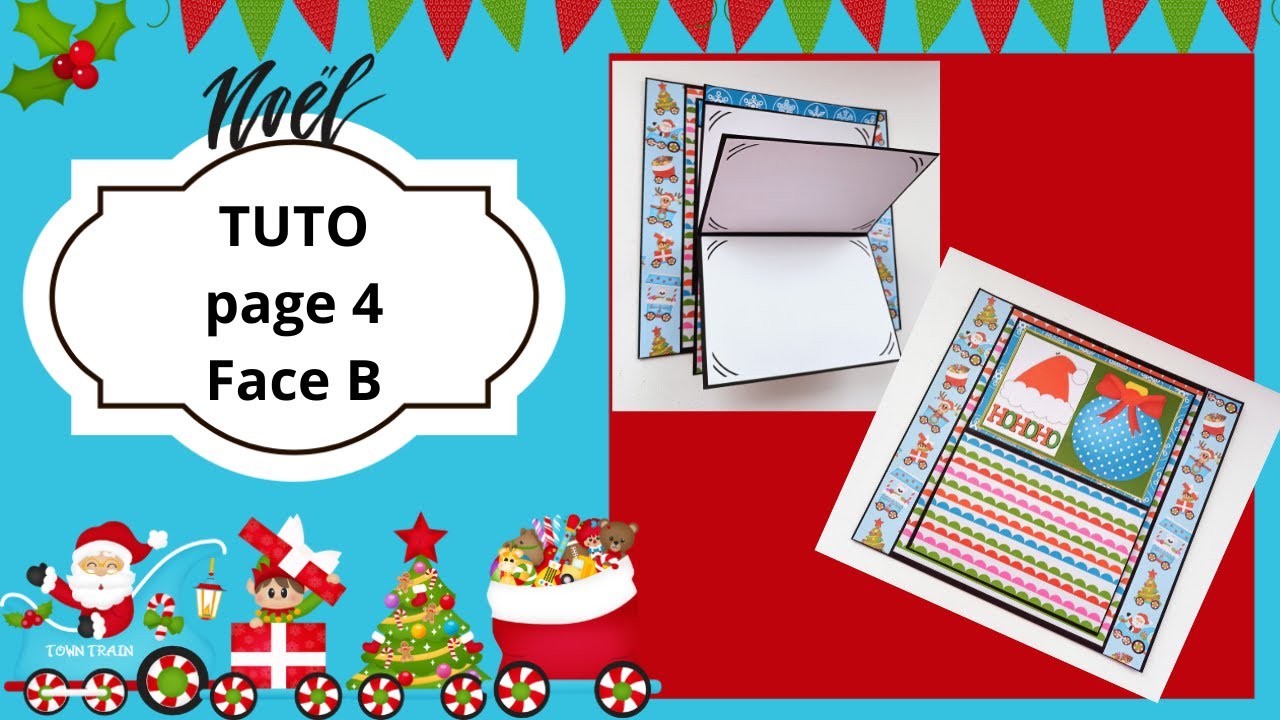 Scrapbooking TUTO page 4 face B album de Noël #scrapbooking #popupalbum #scrapbook