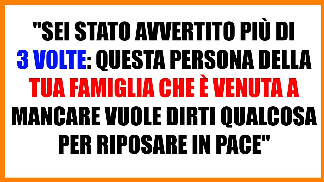 ULTIMO AVVERTIMENTO! QUESTA PERSONA DIPENDE DA TE PER RIPOSARE... MESSAGGIO DI DIO