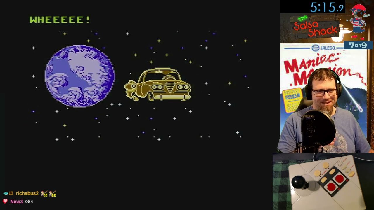 Maniac Mansion NES Speed run - Any% 5:15.9 PB - NES Advantage w/ Hand Cam on Original hardware