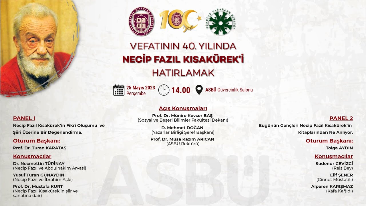 VEFATININ 40. YILINDA NECİP FAZIL KISAKÜREK'İ HATIRLAMAK