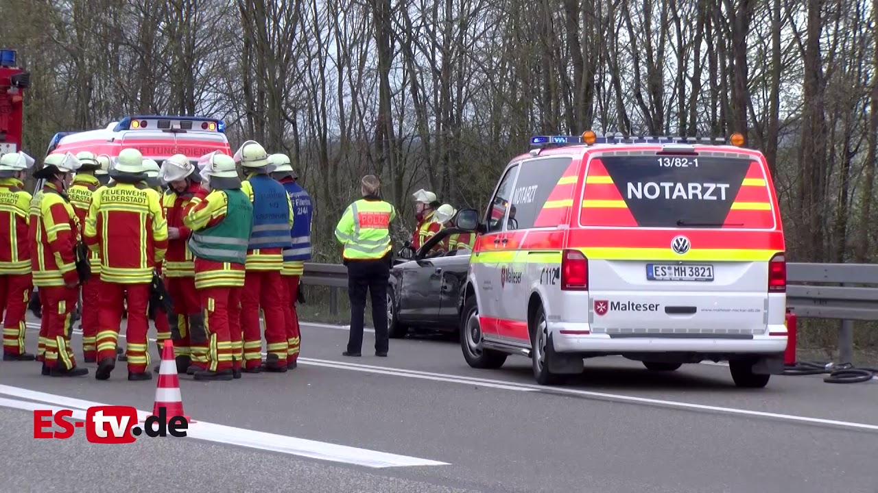 Unfall auf der B 27 in Richtung Tübingen
