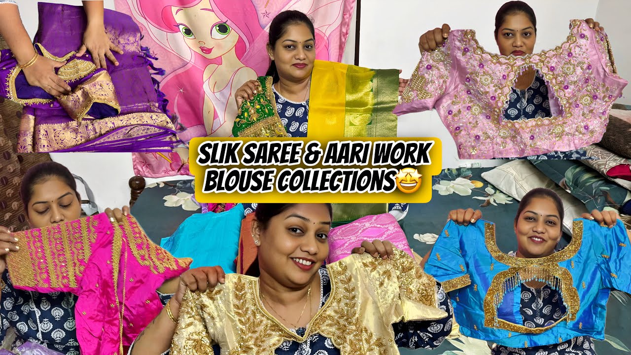 My Silk saree & Aari work Blouse Collections 🔥 Priya Mageshraja 