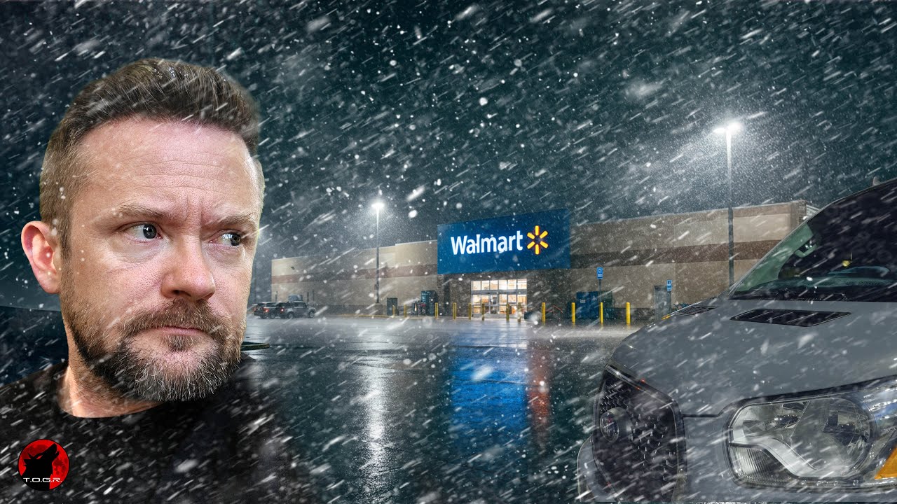I WON'T Be Seen - Walmart Weirdness - Stealth Camping at Walmart in the Rain and Snow