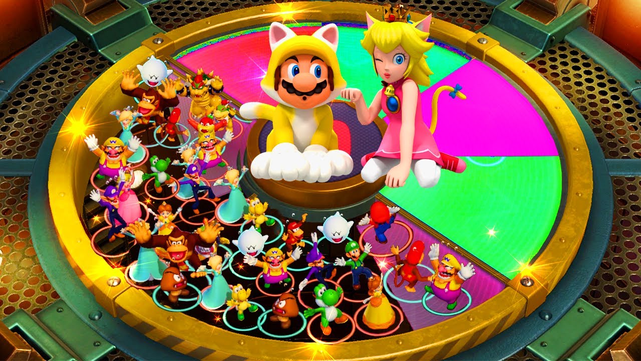 Super Mario Party Minigames - Mario vs Peach vs Wario vs Luigi