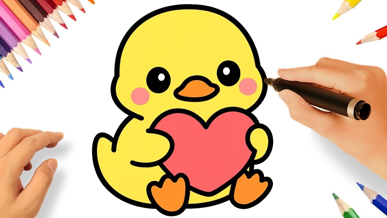 HOW TO DRAW A CUTE DUCK EASY ❤️