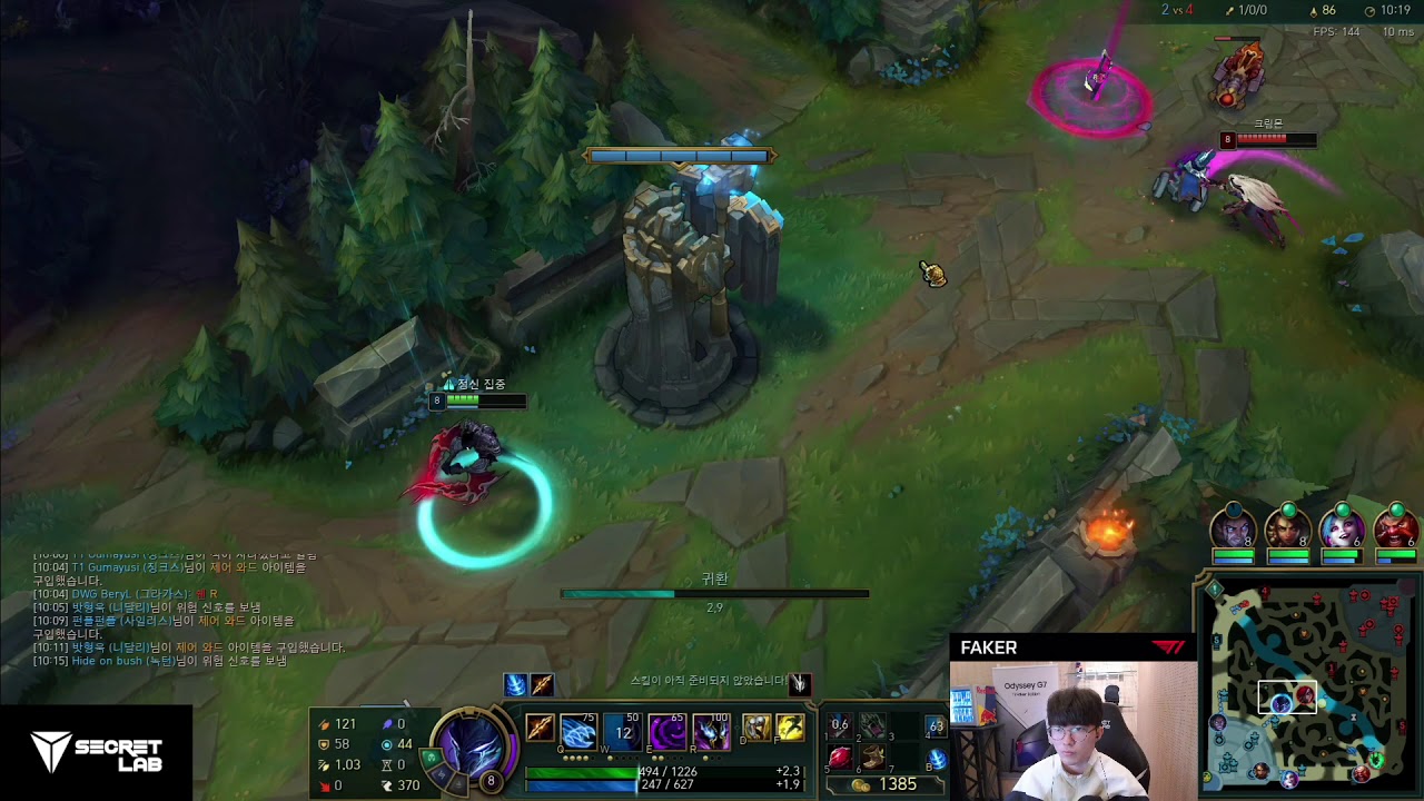 Faker Nocturne  VS Katarina |MID| Grand master|KR [Full Gameplay]