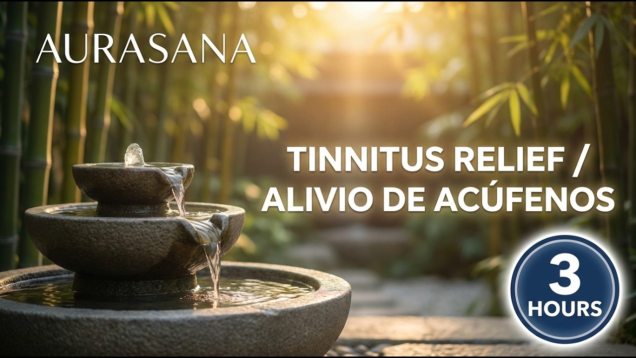 Tinnitus Relief: 3 HOURS of Zen Garden Water & Healing Frequencies 🎋🌊 | Aurasana