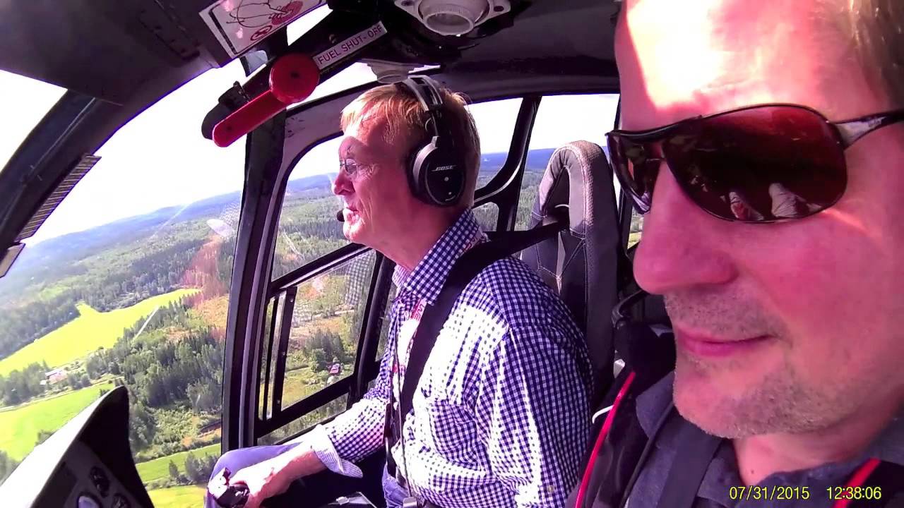 Helicopter Flight with Ari Vatanen WRC Finland 2015 EC120B Helicopter