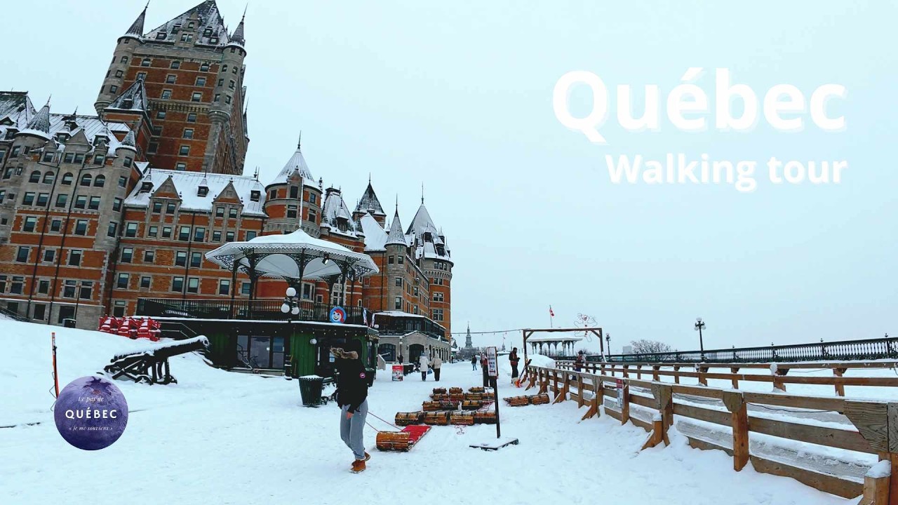 [4K] 🇨🇦 Old Quebec ❄ Snowy day | Château Frontenac | Petit Champlain ❄ | Walking Tour Winter 2025