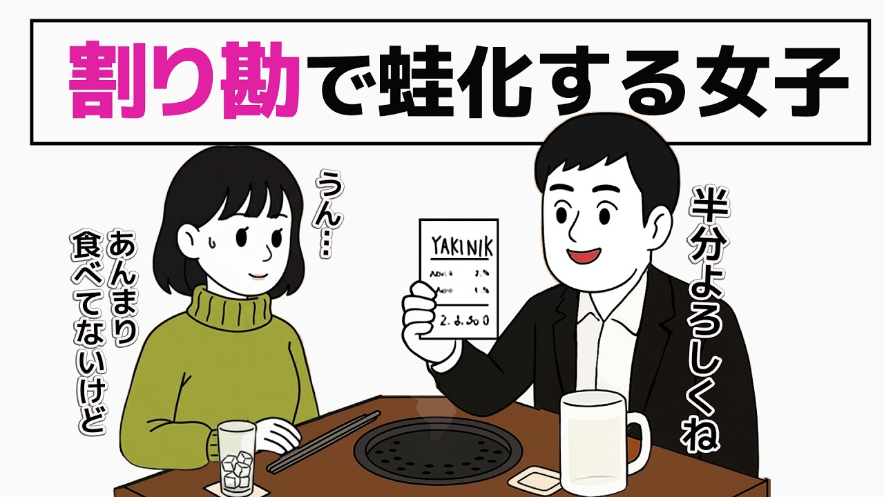 【マッチングアプリ】3回目のデートで告白した直後、割り勘にされた女子が蛙化／婚活あるある【割り勘を考える】