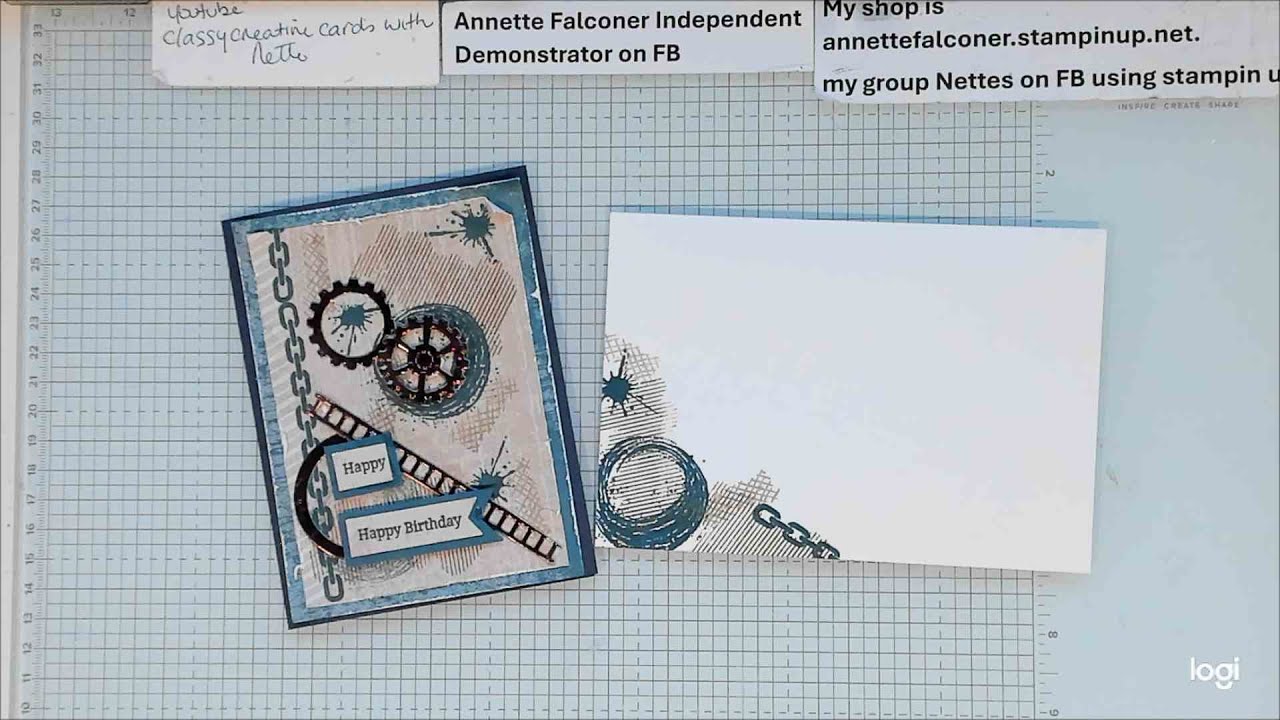 Gears & Textures  Stampin my 2nd  birthday card