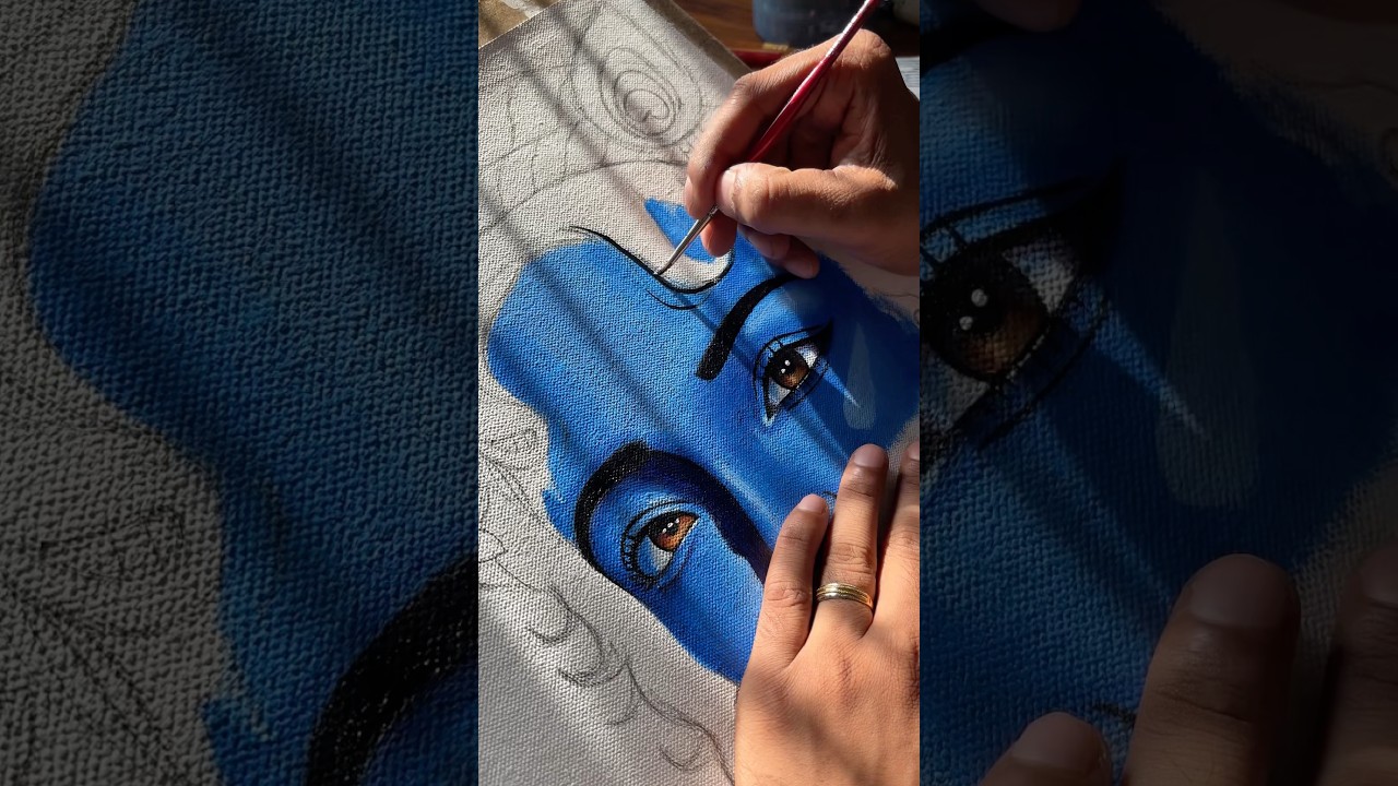 Drawing Krishna Eyes 🥹✨#krishna #radhakrishna #painting #drawing #viralvideo