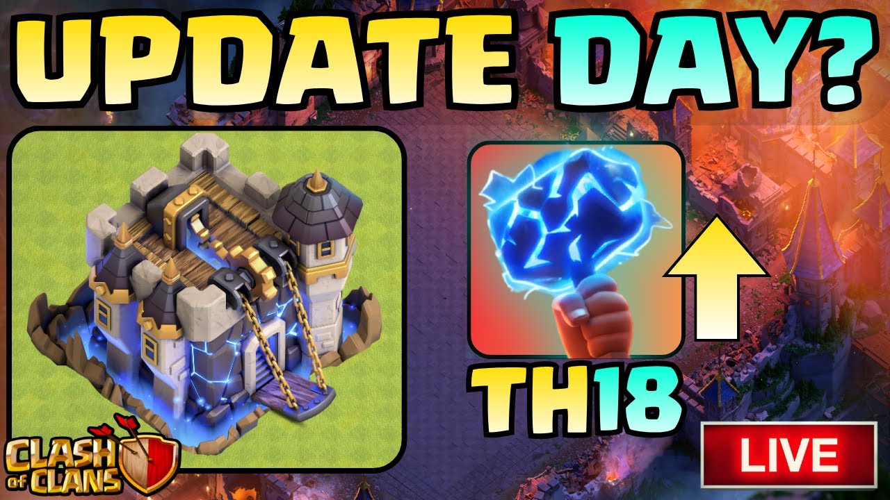 Townhall 18 UPDATE DAY? STREAMING UNTIL THE UPDATE DROPS! (Clash Of Clans LIVE)