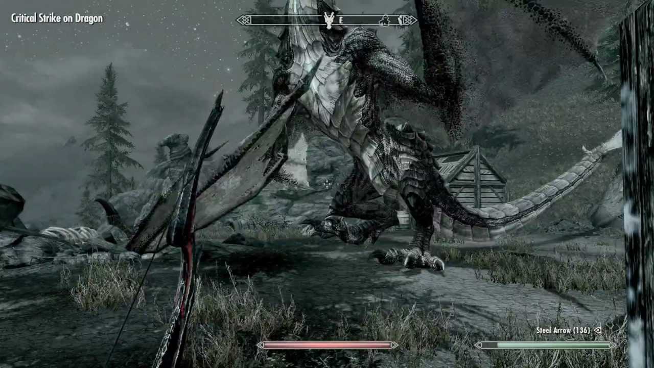Skyrim Dragon vs Deadric Bow