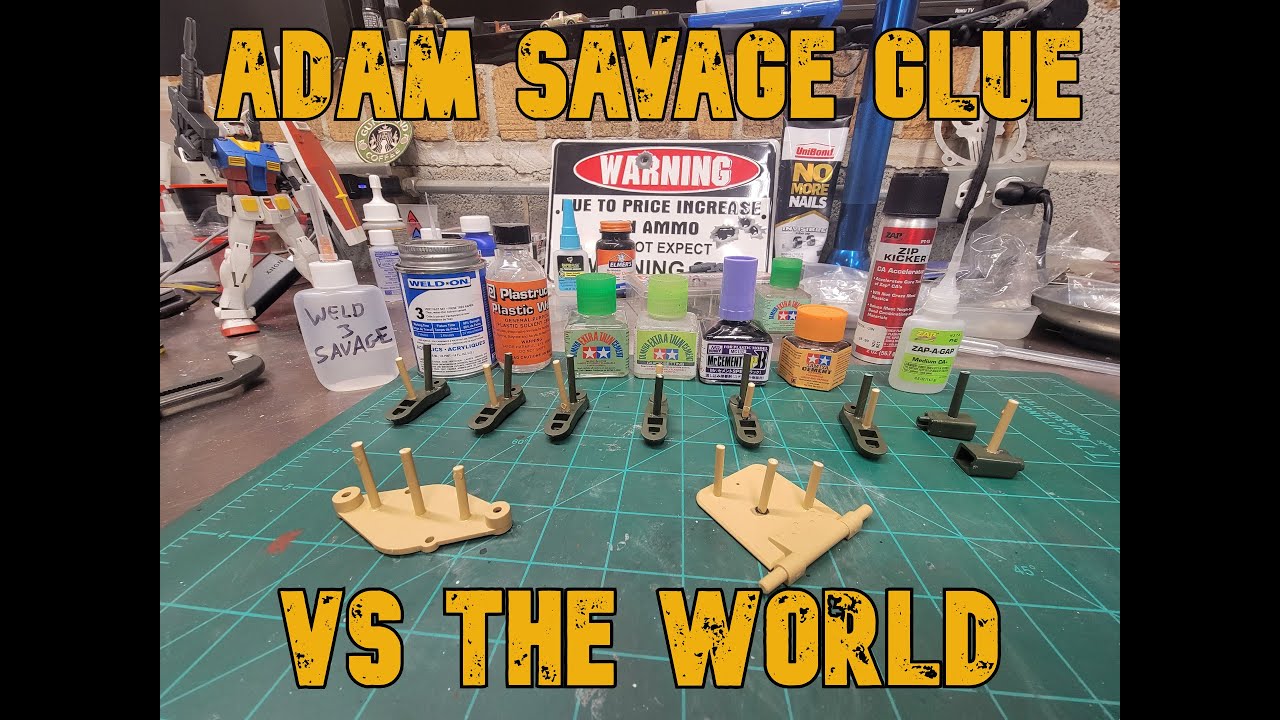 Plastic Model Hobby glue shoot out comparison Adam Savage Weld-on 3 Tamiya Mr Hobby Plastruct weld!