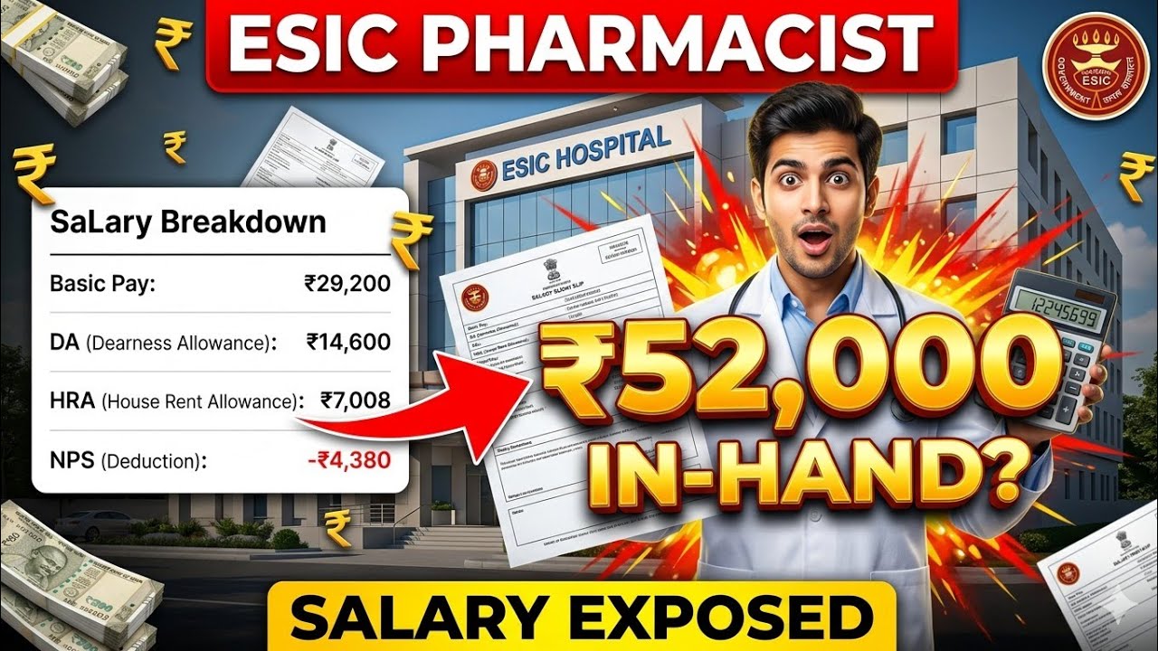 ESIC PHARMACIST Job Salary & Benefits 2026 | In-Hand Pay, NPS, HRA, DA Explained | #esicpharmacist