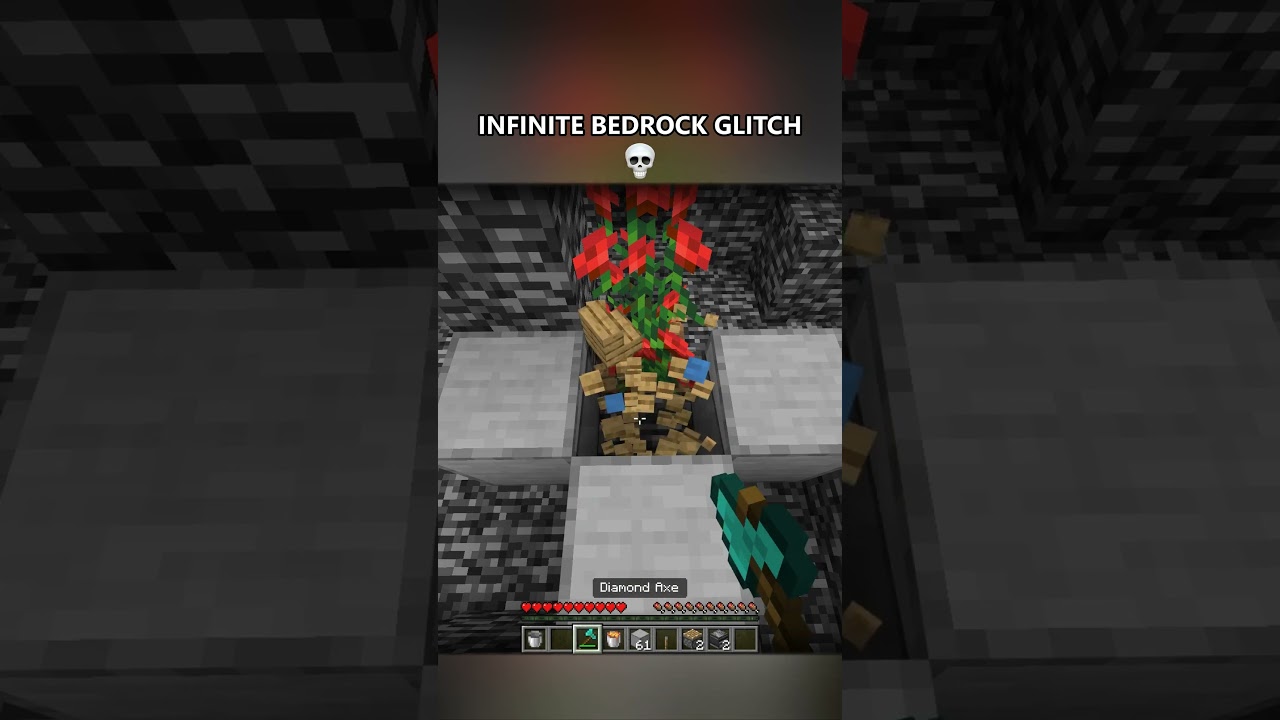 INFINITE BEDROCK GLITCH💀  #lollimc #minecraft
