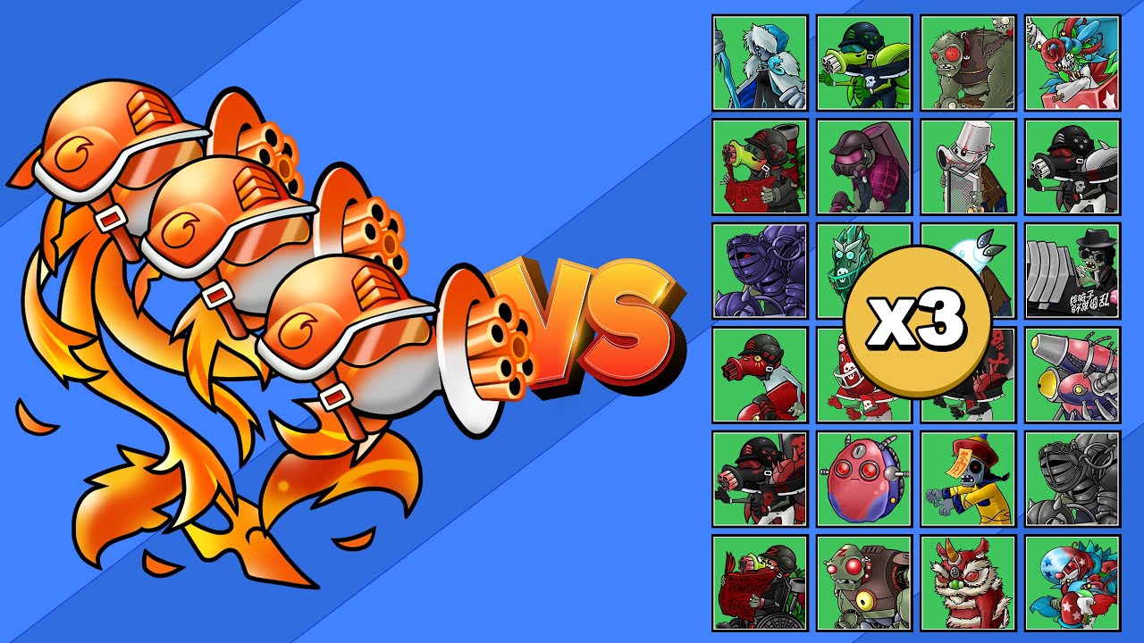 SUPER TRIPITIDORA FENIX vs TODOS LOS ZOMBIS X3 | PvZ Fusion DLC