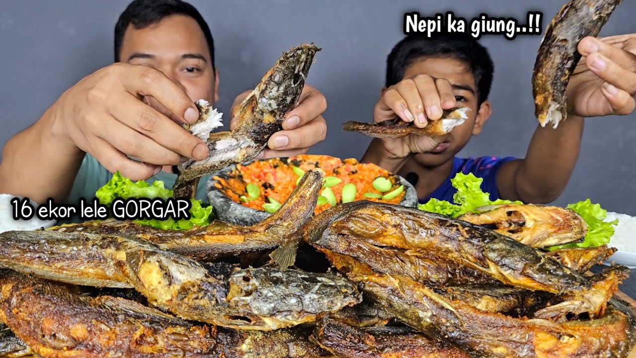 MUKBANG 16 IKAN LELE GORGAR SAMBAL PECEL PETE, MOAL BOHONG NIKMATNA