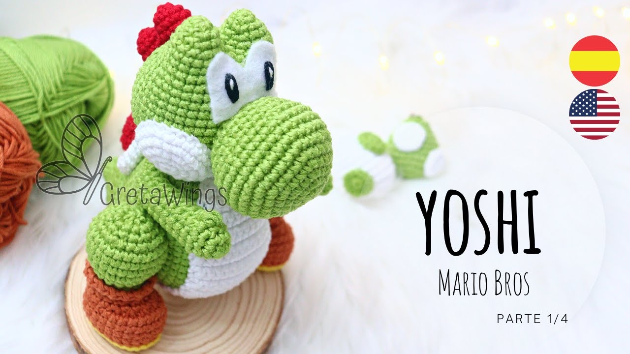 Yoshi Mario Bros Amigurumi Parte 1/4 - Tutorial Sub 🇺🇸🇪🇸/ GretaWings