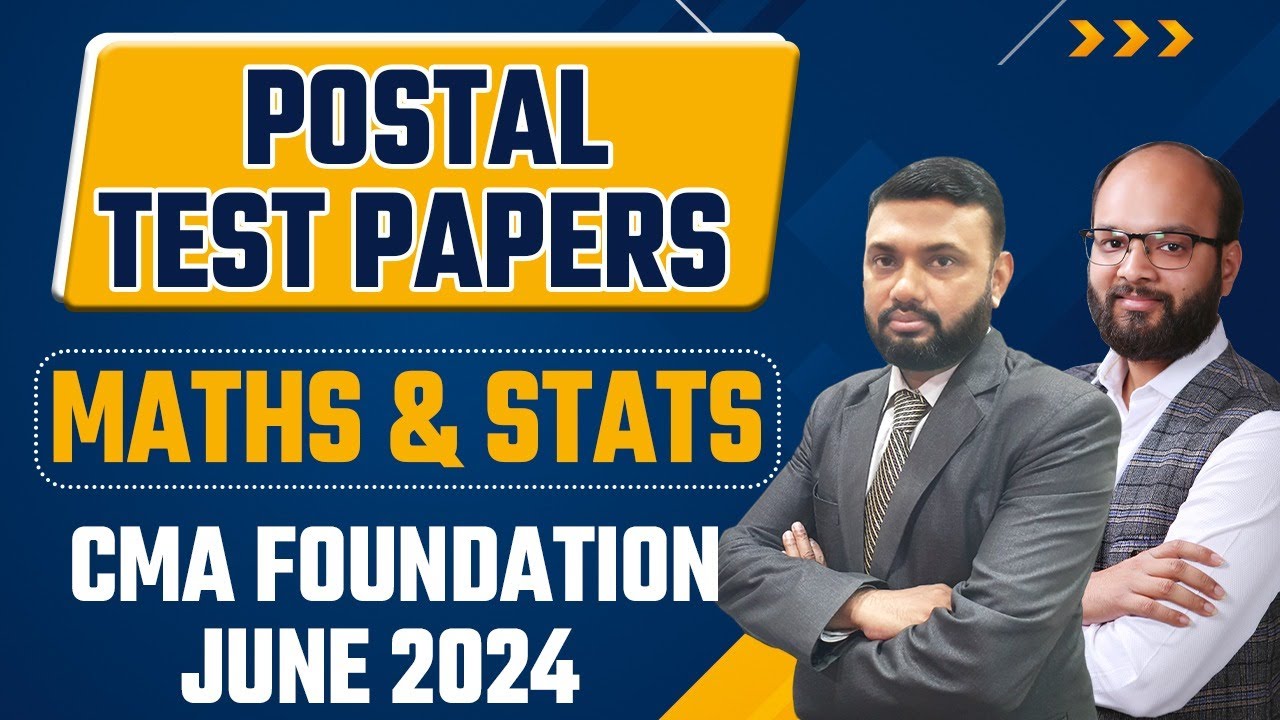 CMA Foundation Postal Test Papers June 24 | Maths & Stats Complete Solution | CMA Foundation PTP