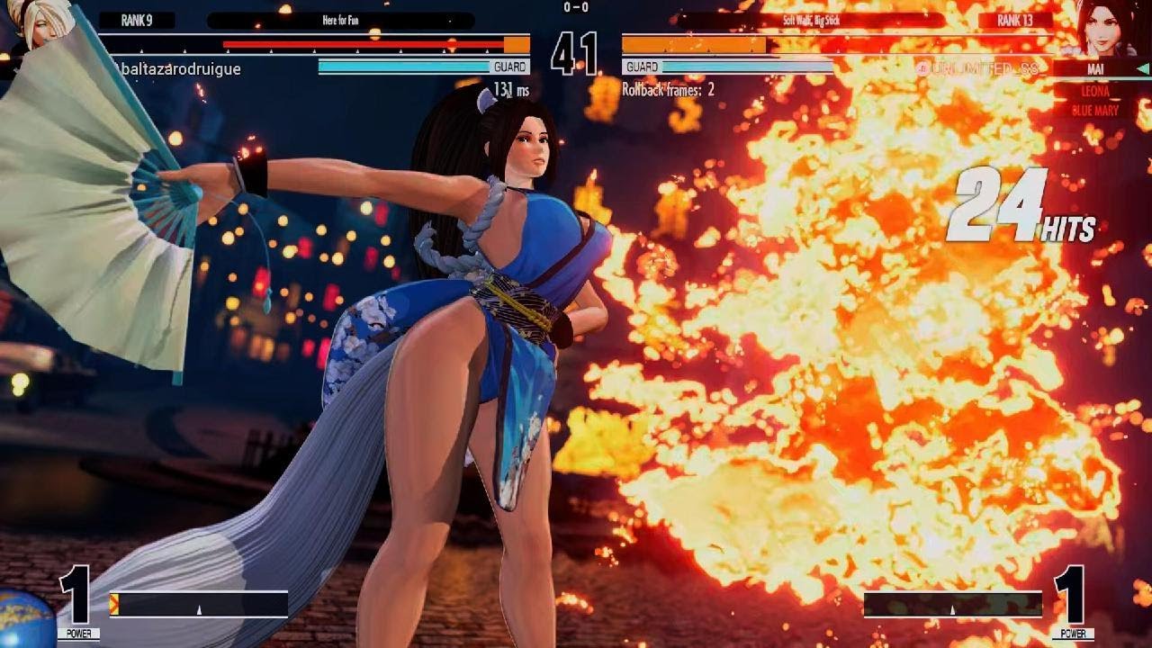 KOF XV_ Best 2 out of 3 Fights. Leona Blue Mary🔥 & Mai🔥 vs. O.Yashiro, Elizabeth & Ash