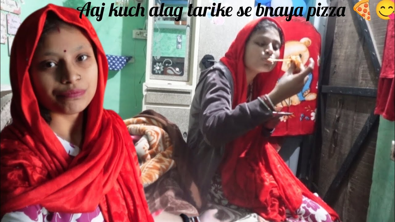 Aaj kuch alag tarike se bnaya pizza 🍕😋