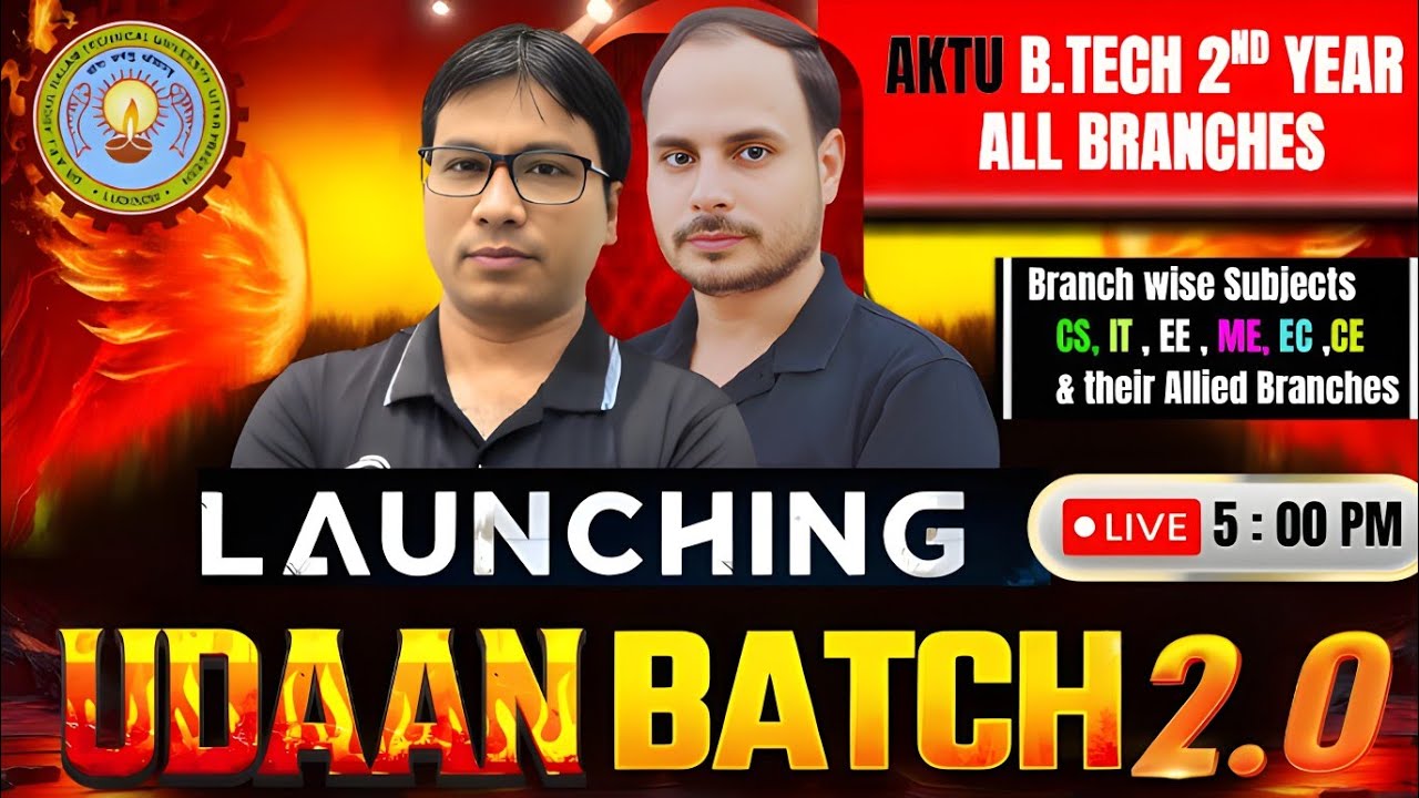 🚀 UDAAN 2.0    AKTU B.Tech 2nd Year 📚 कितने और कौन-कौन से Subjects पढ़ने हैं?