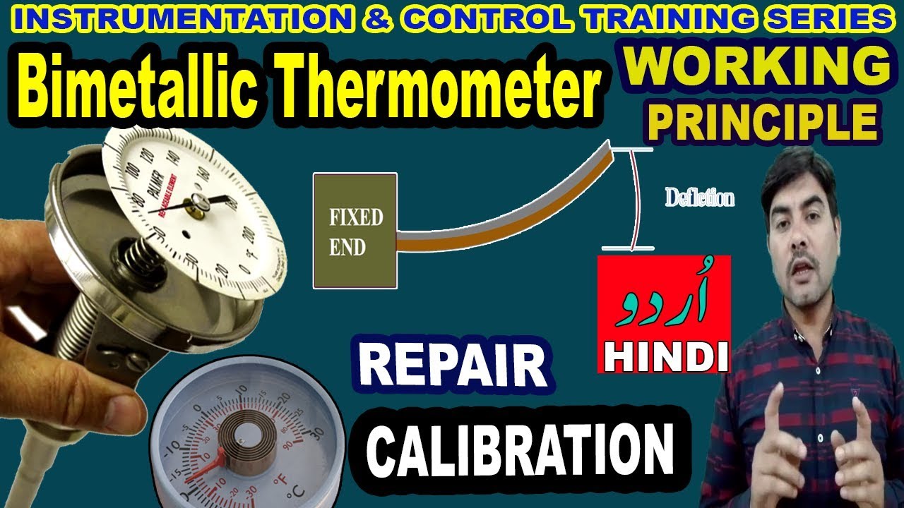 Bimetallic Thermometer strip working principle%Thermostat working animation,calibration,repair HINDI