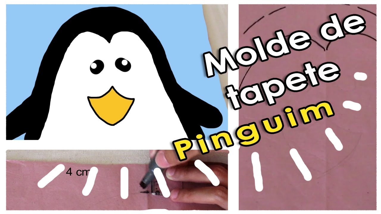 Como fazer Molde de Pinguim para Tapete de  FRUFRU/ Iniciantes