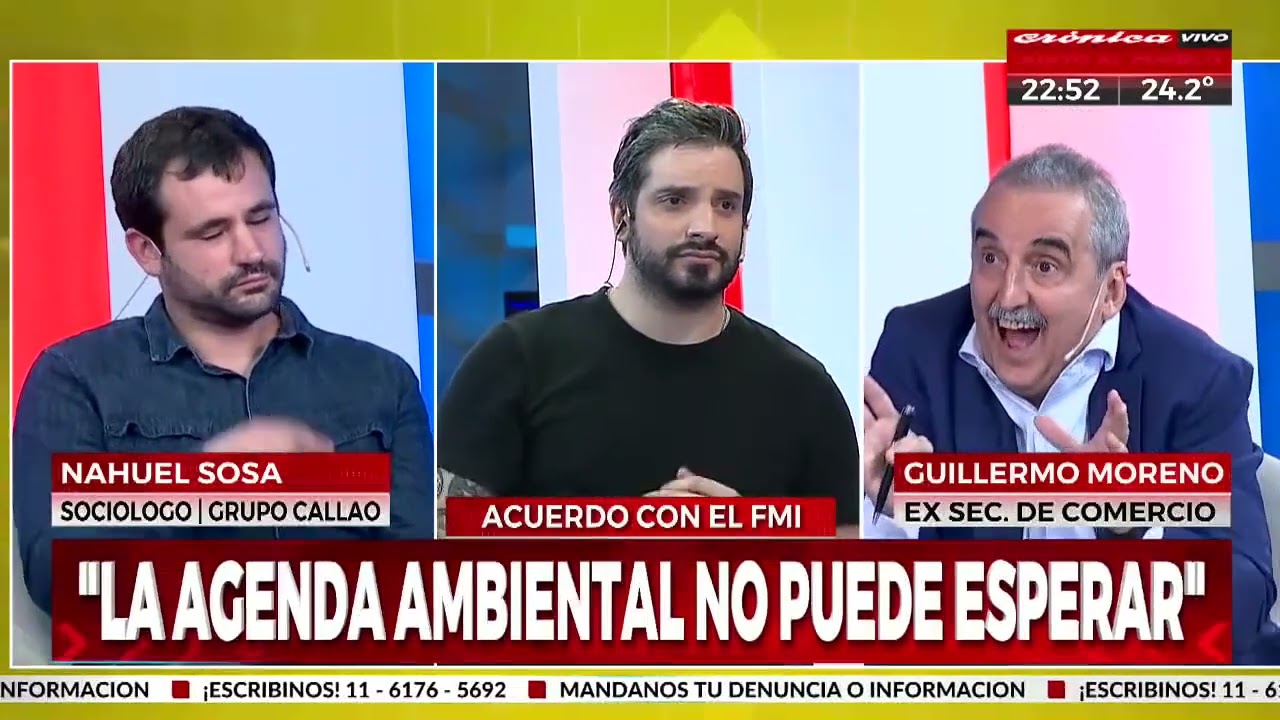 Debate picante con Guillermo Moreno en Cr&oacute;nica