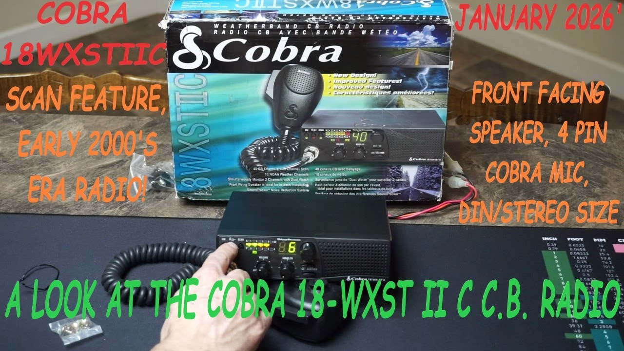 Cobra18 WX ST II-C C.B. Radio Vintage Review. Front Facing Speaker, Cobra 4 pin, Made  Early 2000's