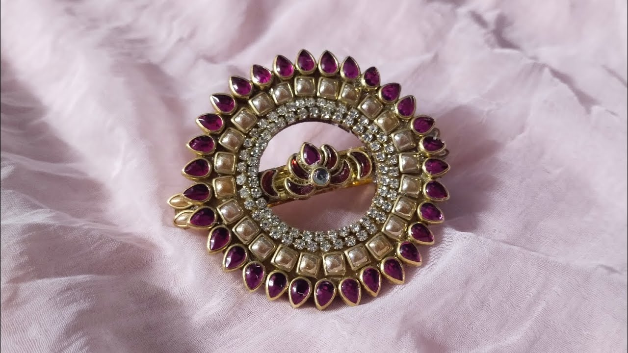 Beautiful Kundan Hairclip making😍 #bangles #hairclip #handmadejewellery #threadbangles #trending #yt