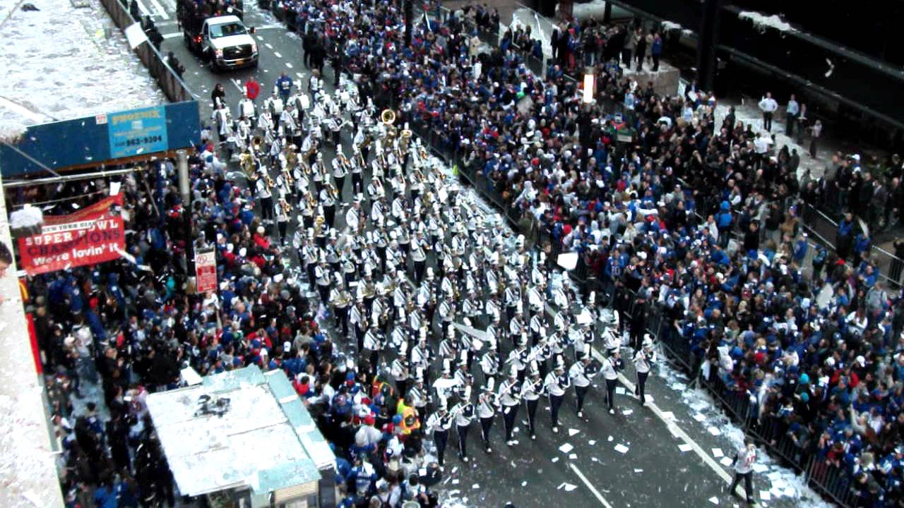 Susan E. Wagner H.S. Marching Band - Giants' Super Bowl Parade 2-6-12