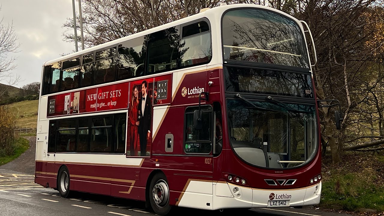 Hillclimb! Lothian buses 1027 Gemini 2 Volvo B9TL (LXZ 5412) 