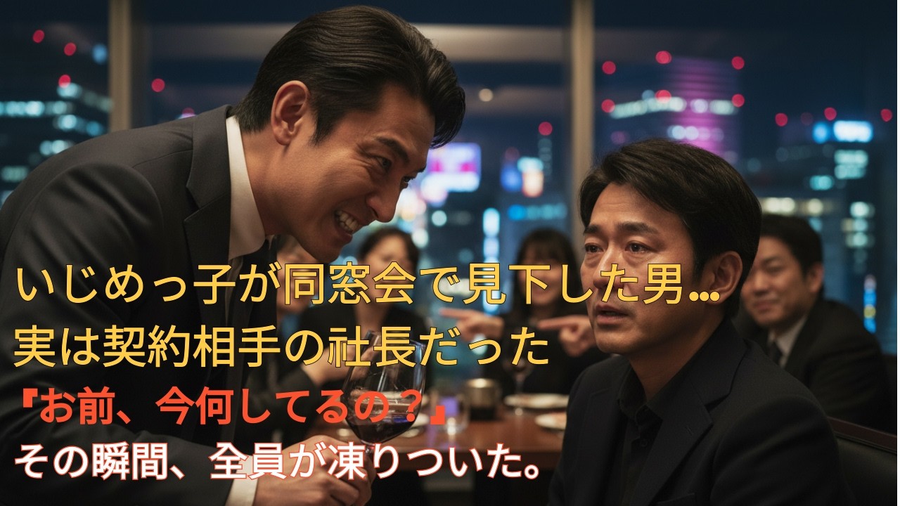 いじめっ子が同窓会で見下した男…実は契約相手の社長だった
